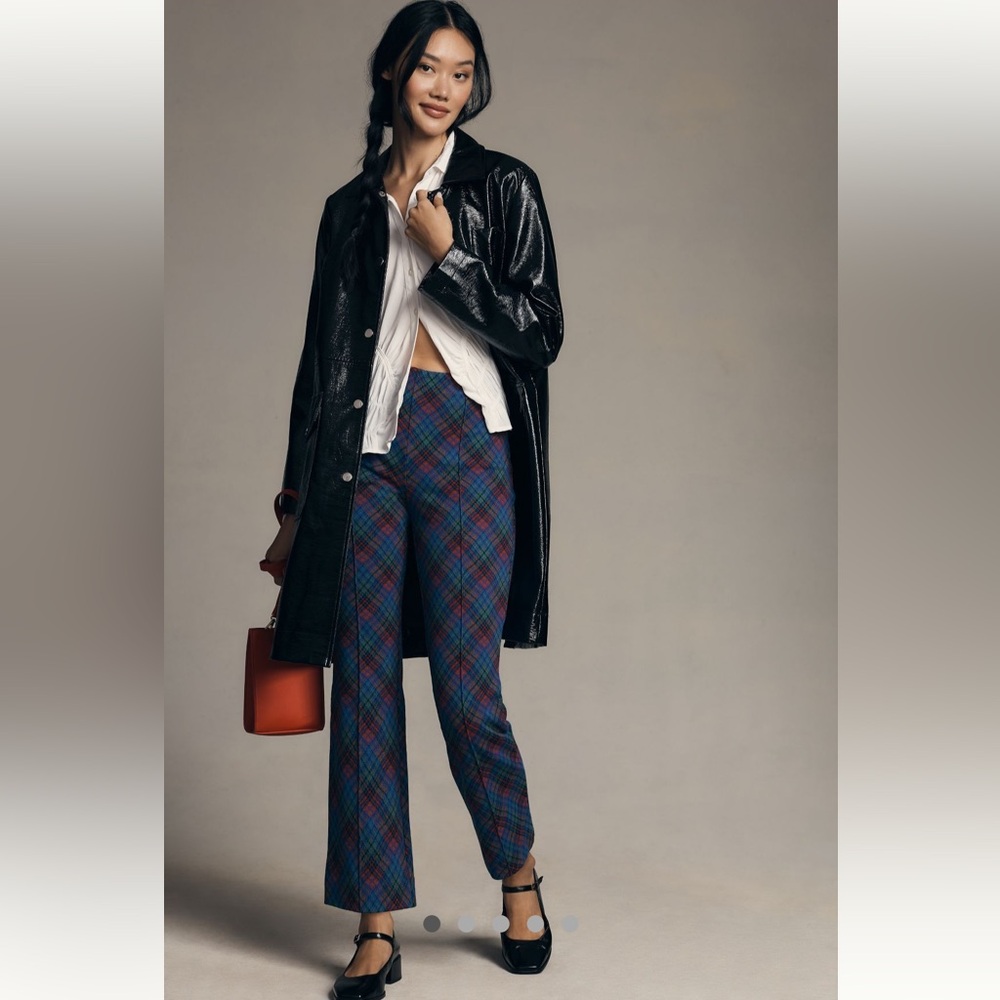 Anthropologie Plaid Ankle Pants - Blue and Red